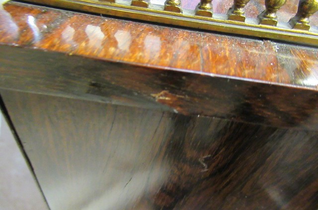 A LATE VICTORIAN SHERATON REVIVAL ROSEWOOD AND MARQUETRY WRITING TABLE Image