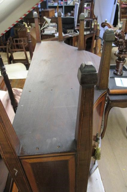 A LATE VICTORIAN SHERATON REVIVAL ROSEWOOD AND MARQUETRY WRITING TABLE Image