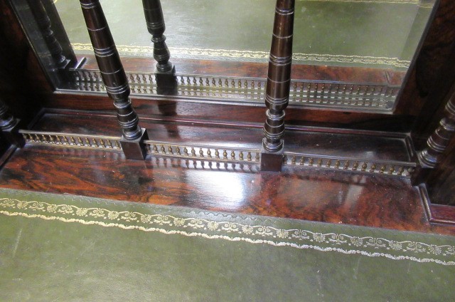A LATE VICTORIAN SHERATON REVIVAL ROSEWOOD AND MARQUETRY WRITING TABLE Image