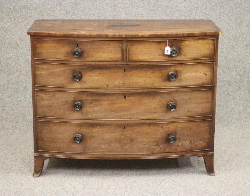 A REGENCY MAHOGANY BOWED CHEST Image