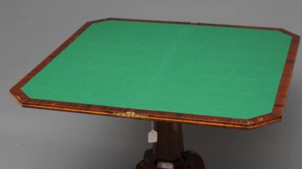 A REGENCY ROSEWOOD FOLDING CARD TABLE Image