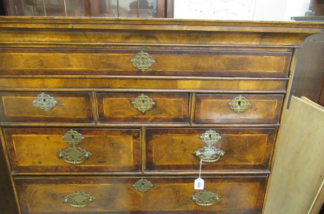 A WALNUT CHEST ON STAND Image