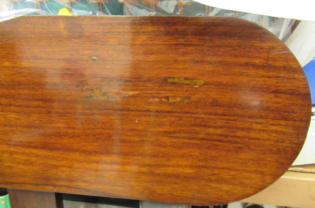 A WILLIAM IV MAHOGANY TWIN PEDESTAL DINING TABLE with a single leaf Image