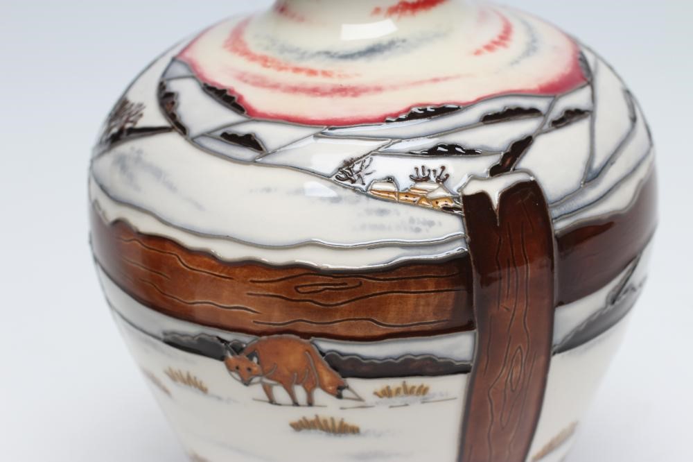 A  MOORCROFT WHO GOES THERE? WOODSIDE FARM VASE Image
