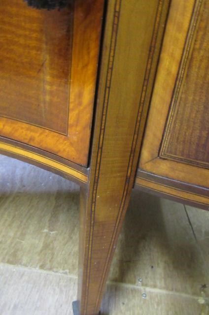 AN EDWARDIAN MAHOGANY AND MARQUETRY SIDE CABINET stamped Edwards & Roberts Image