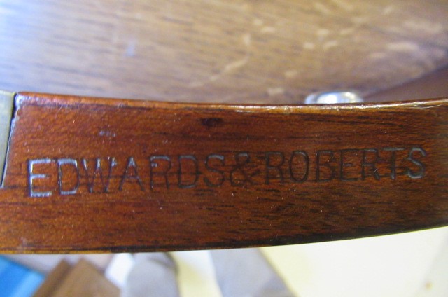 AN EDWARDIAN MAHOGANY AND MARQUETRY SIDE CABINET stamped Edwards & Roberts Image