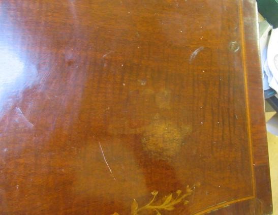 AN EDWARDIAN MAHOGANY AND MARQUETRY SIDE CABINET stamped Edwards & Roberts Image