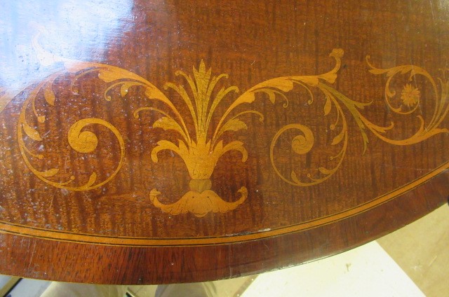 AN EDWARDIAN MAHOGANY AND MARQUETRY SIDE CABINET stamped Edwards & Roberts Image