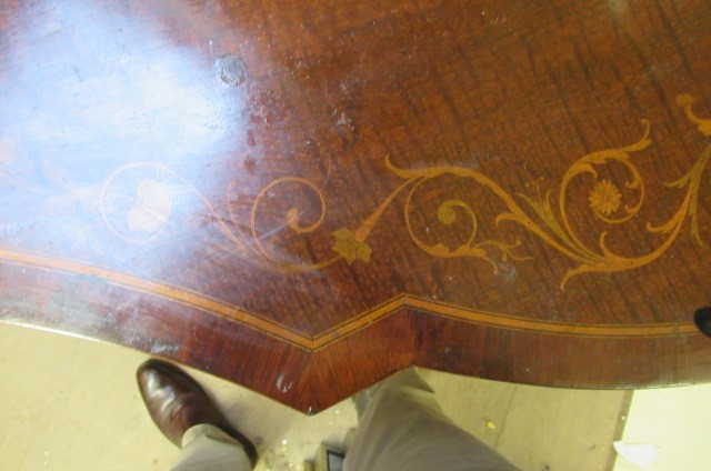 AN EDWARDIAN MAHOGANY AND MARQUETRY SIDE CABINET stamped Edwards & Roberts Image