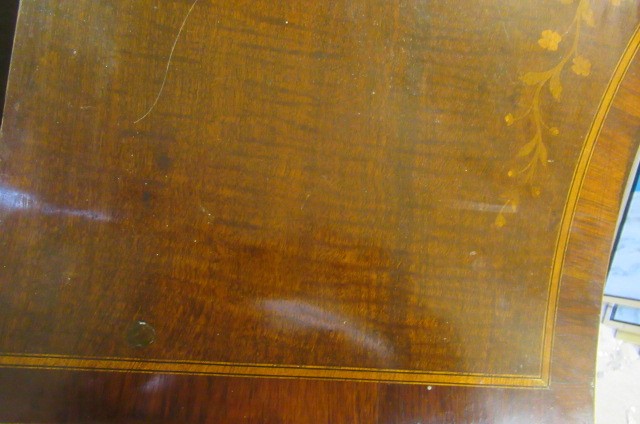 AN EDWARDIAN MAHOGANY AND MARQUETRY SIDE CABINET stamped Edwards & Roberts Image