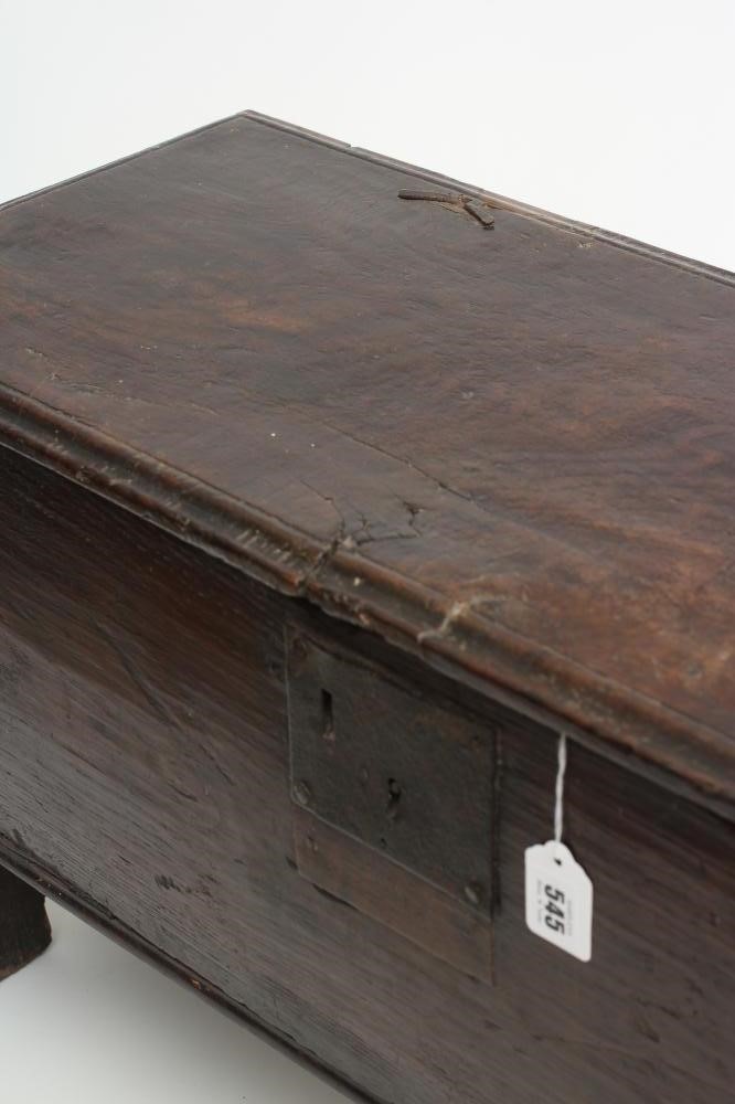 A SMALL OAK SIX PLANK CHEST Image