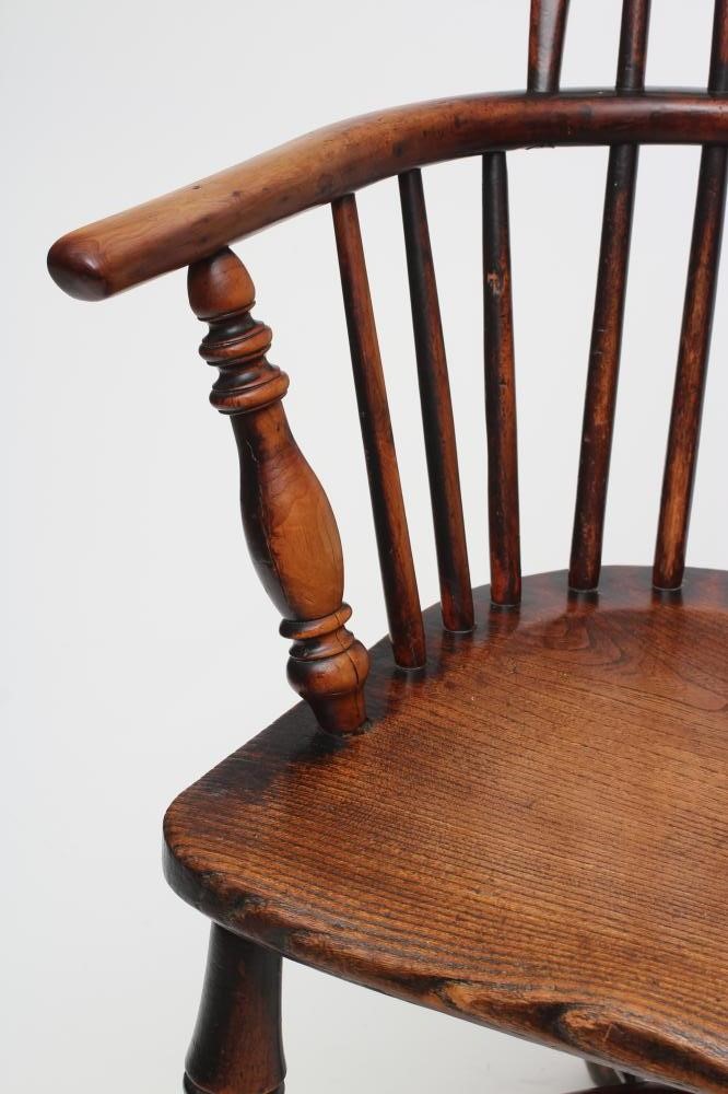 A YEW WINDSOR ARMCHAIR Image