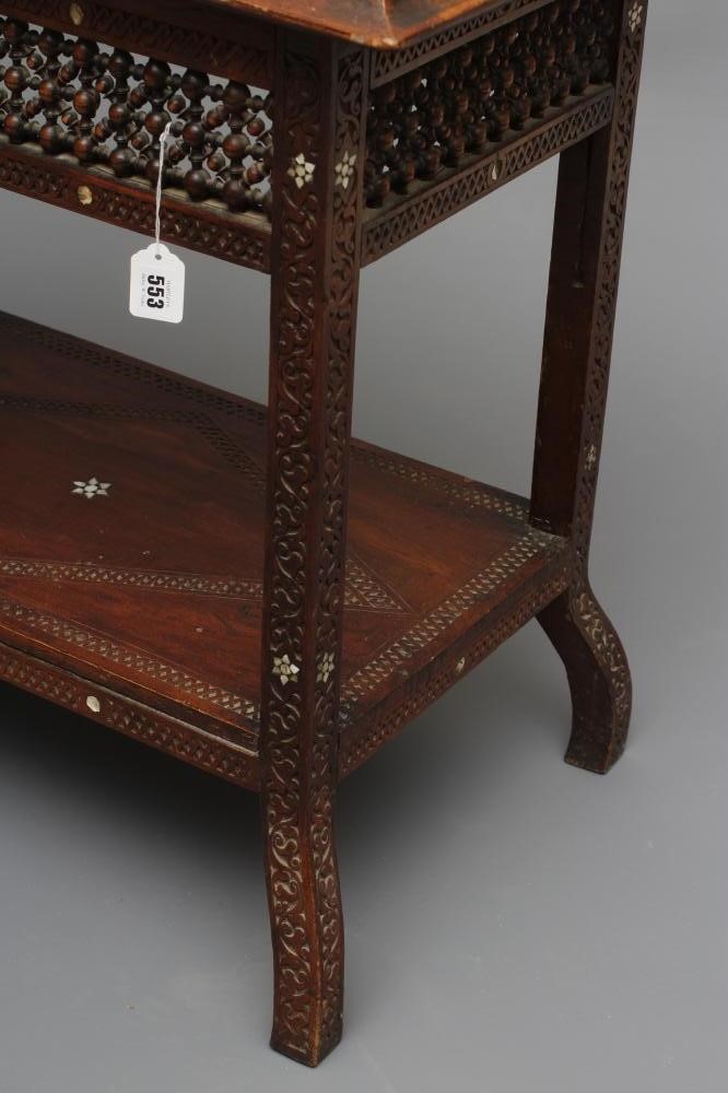 A SYRIAN HARDWOOD AND MOTHER OF PEARL INLAID OCCASIONAL TABLE Image