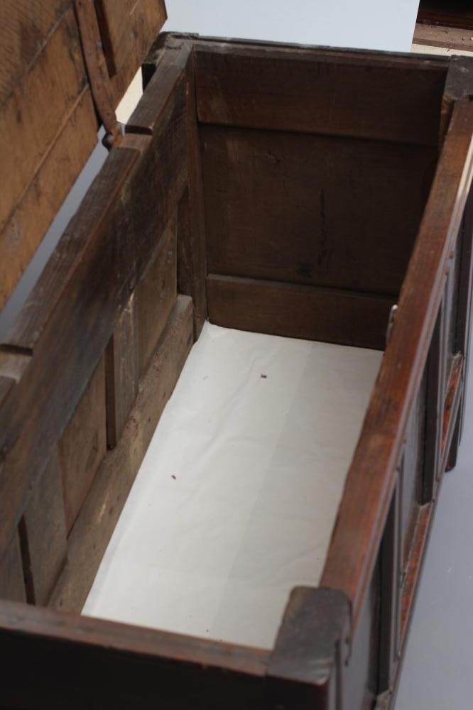 A JOINED OAK PANELLED COFFER Image