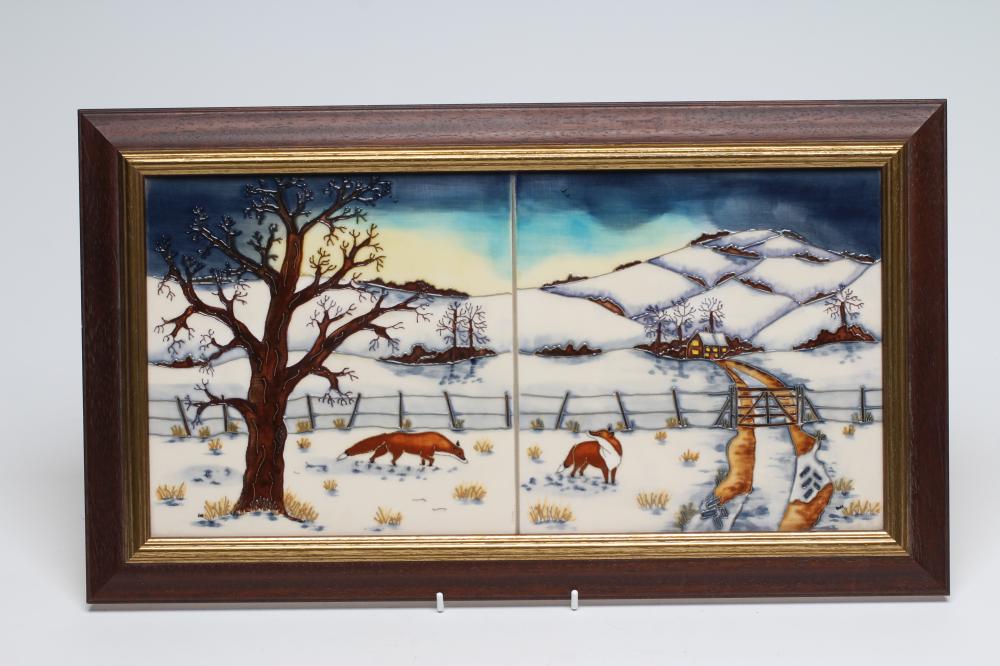 A MOORCROFT WOODSIDE FARM "TILE" PLAQUE Image