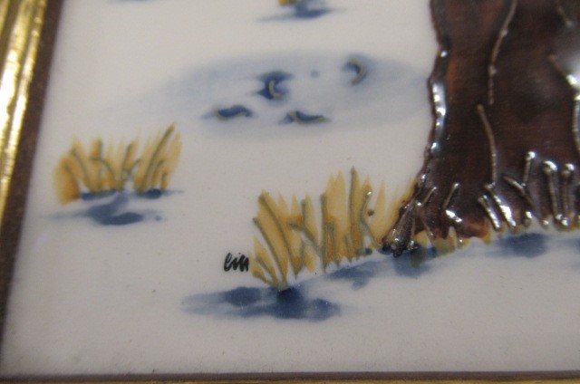 A MOORCROFT WOODSIDE FARM "TILE" PLAQUE Image