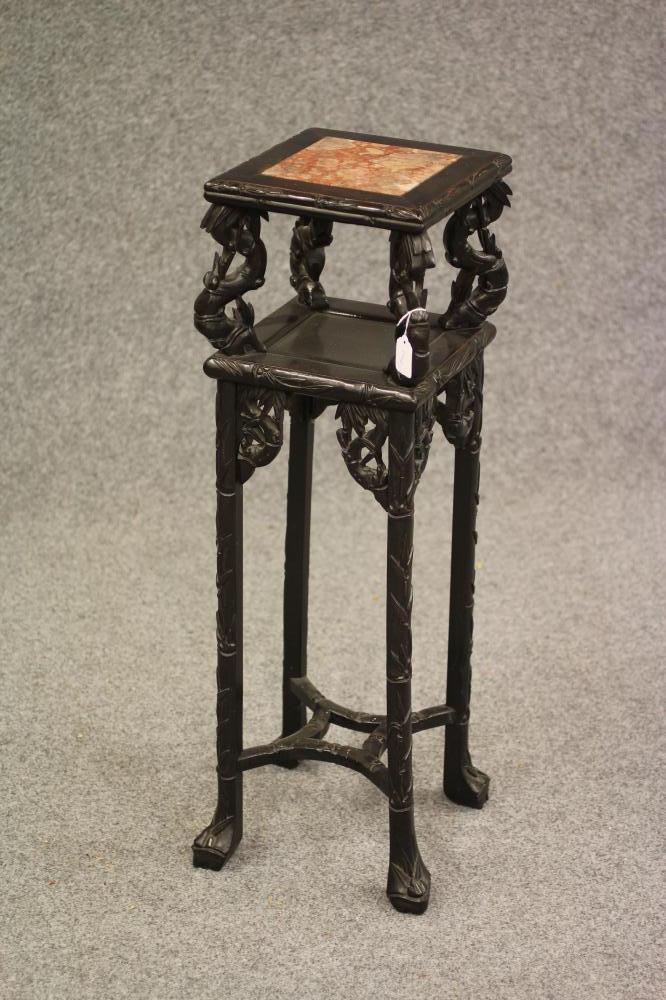 A CHINESE PADOUK WOOD JARDINIERE STAND Image