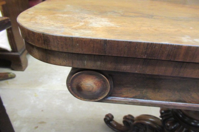 A PAIR OF EARLY VICTORIAN ROSEWOOD FOLDING TEA TABLES Image