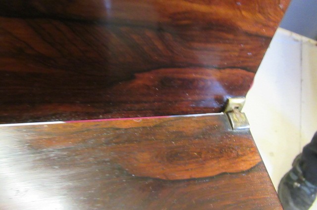 A PAIR OF EARLY VICTORIAN ROSEWOOD FOLDING TEA TABLES Image