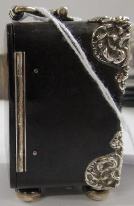 A LATE VICTORIAN SILVER MOUNTED TORTOISESHELL DRESSING TABLE TIMEPIECE Image