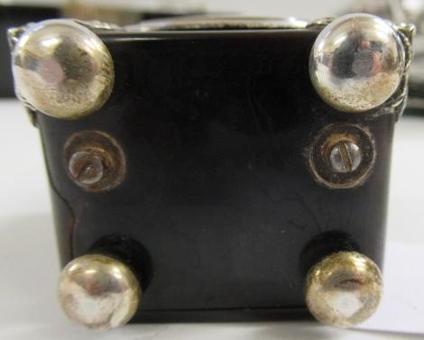 A LATE VICTORIAN SILVER MOUNTED TORTOISESHELL DRESSING TABLE TIMEPIECE Image