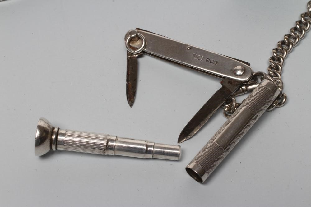AN EDWARDIAN SILVER CIGAR CUTTER Image