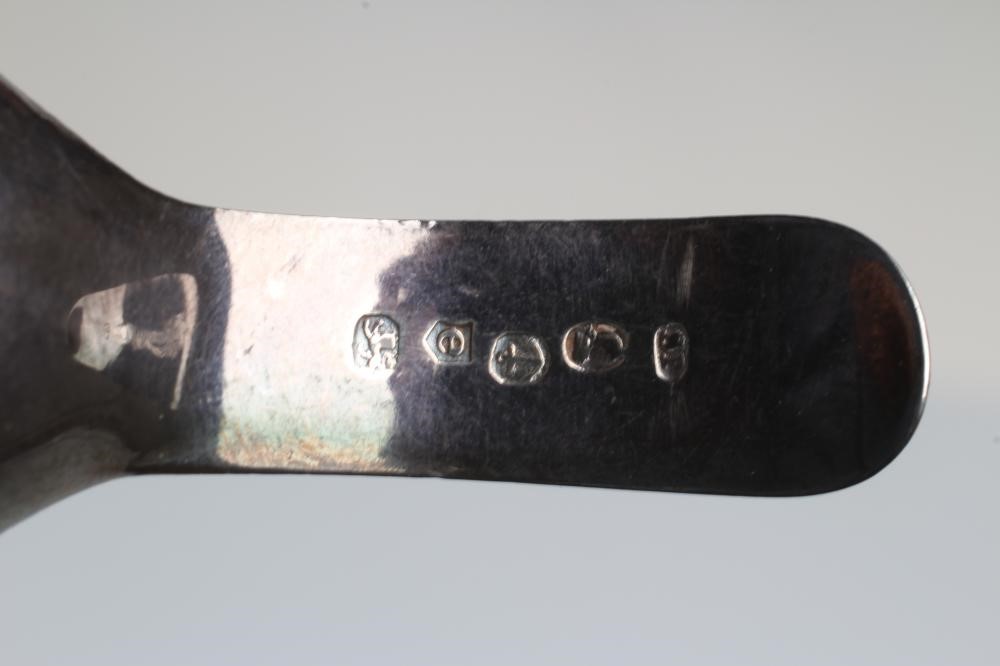 A LATE GEORGE III SILVER CADDY SPOON Image