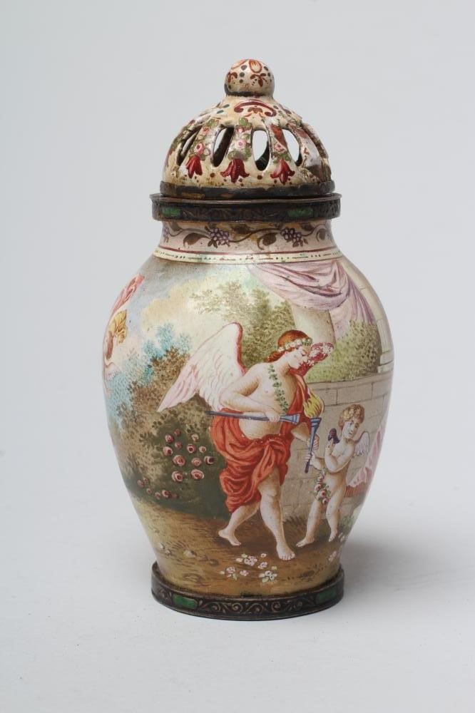 A FRENCH ENAMEL SMALL VASE Image