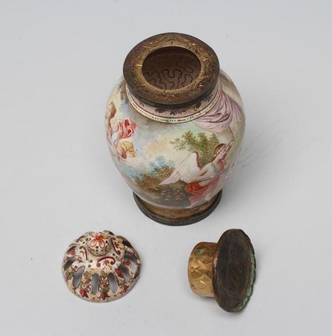 A FRENCH ENAMEL SMALL VASE Image