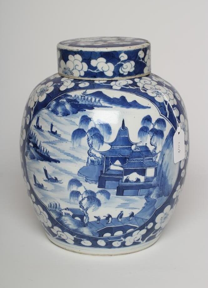 A CHINESE PORCELAIN JAR AND COVER of typical form Image
