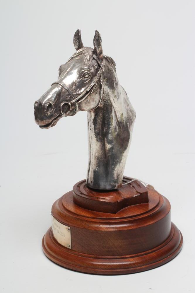 A SILVER HORSE HEAD TROPHY Image