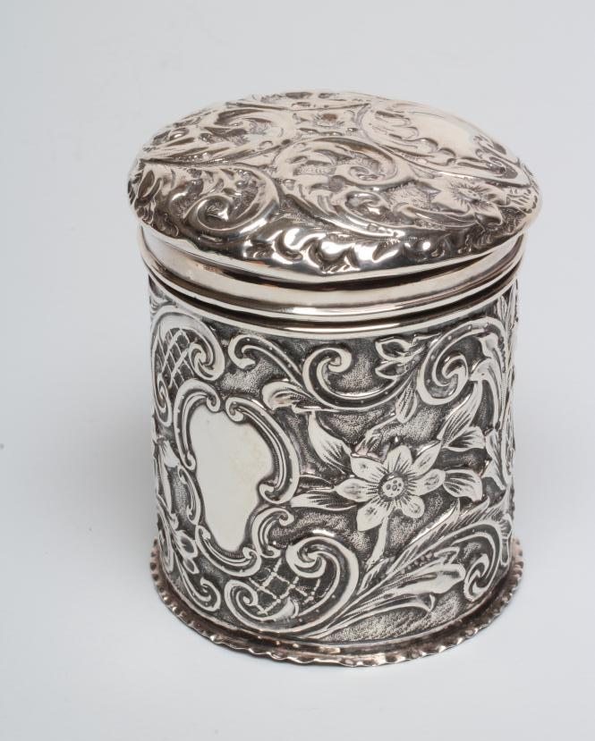 A LATE VICTORIAN SILVER DRESSING TABLE BOX AND COVER Image