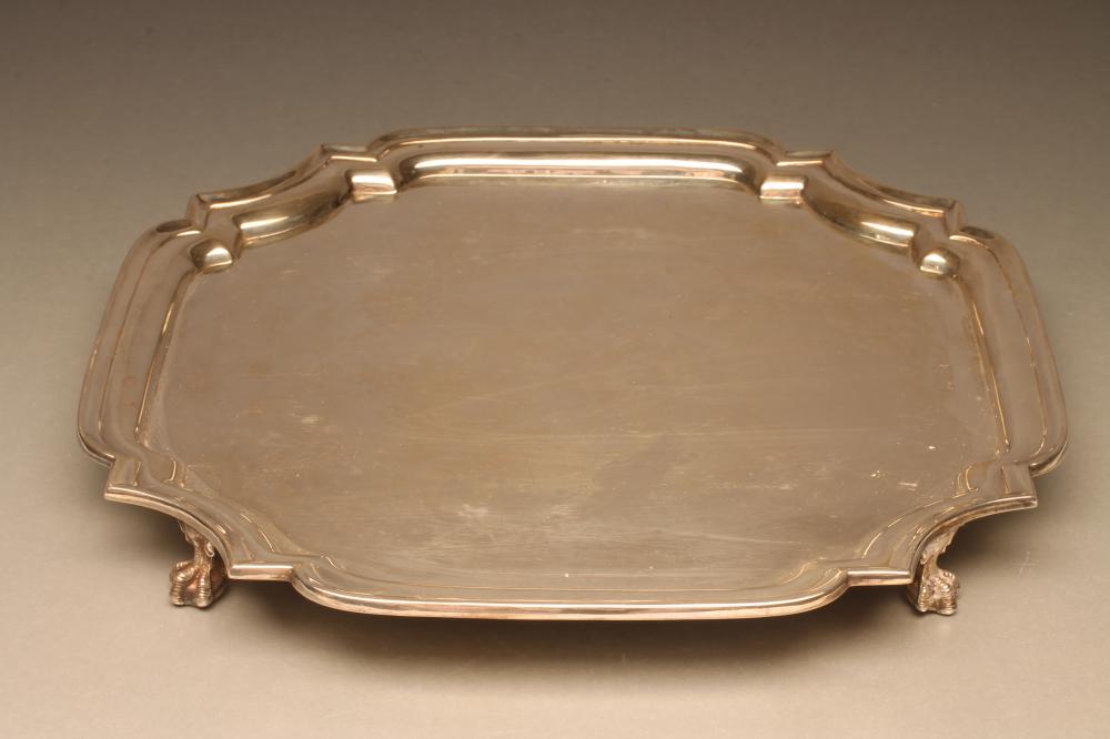 A SQUARE SILVER SALVER Image