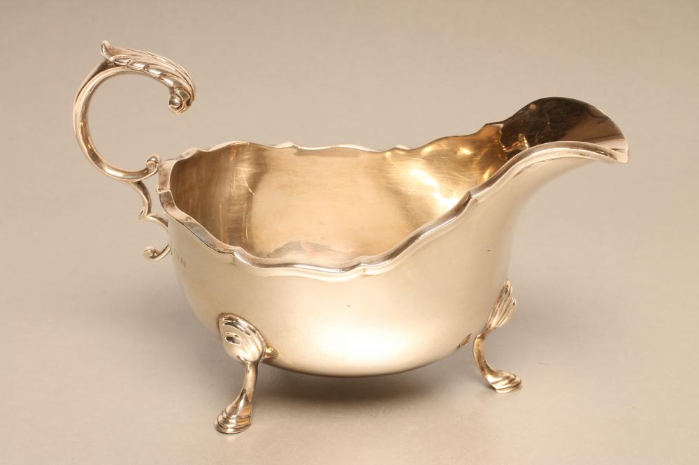 A SILVER SAUCE BOAT Image