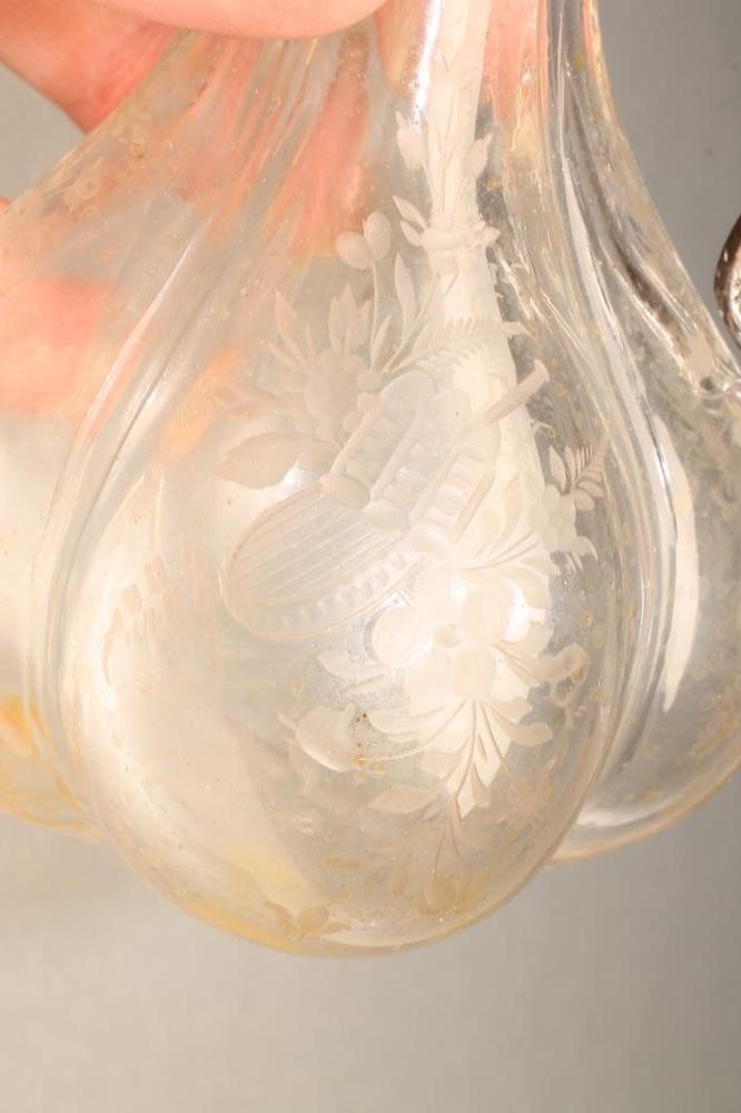 AN AUSTRO-HUNGARIAN WHITE METAL MOUNTED GLASS SMALL JUG Image