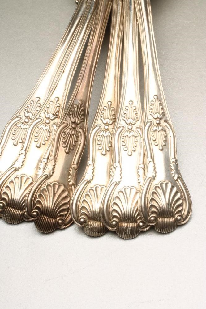 *A SET OF SIX LATE VICTORIAN SILVER TABLESPOONS Image