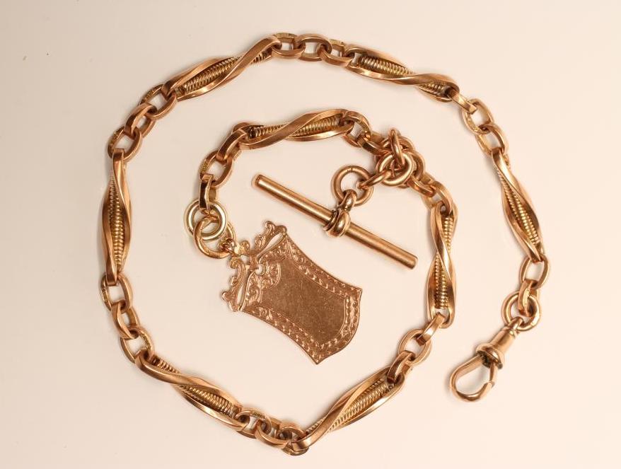 A 9CT GOLD SHIELD FOB Image