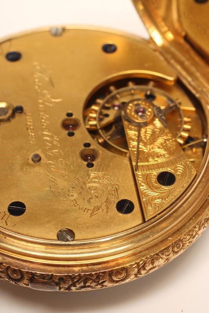 A LATE VICTORIAN 18CT GOLD TOP WIND POCKET WATCH Image