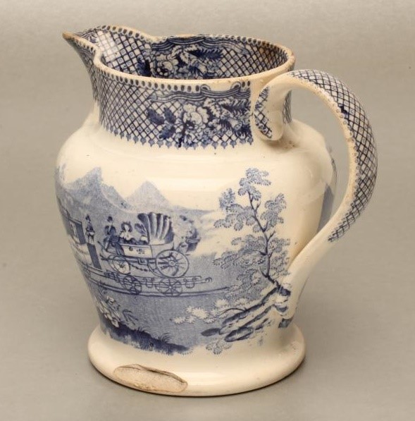 OF RAILWAY AND ROYAL INTEREST - a pearlware jug Image