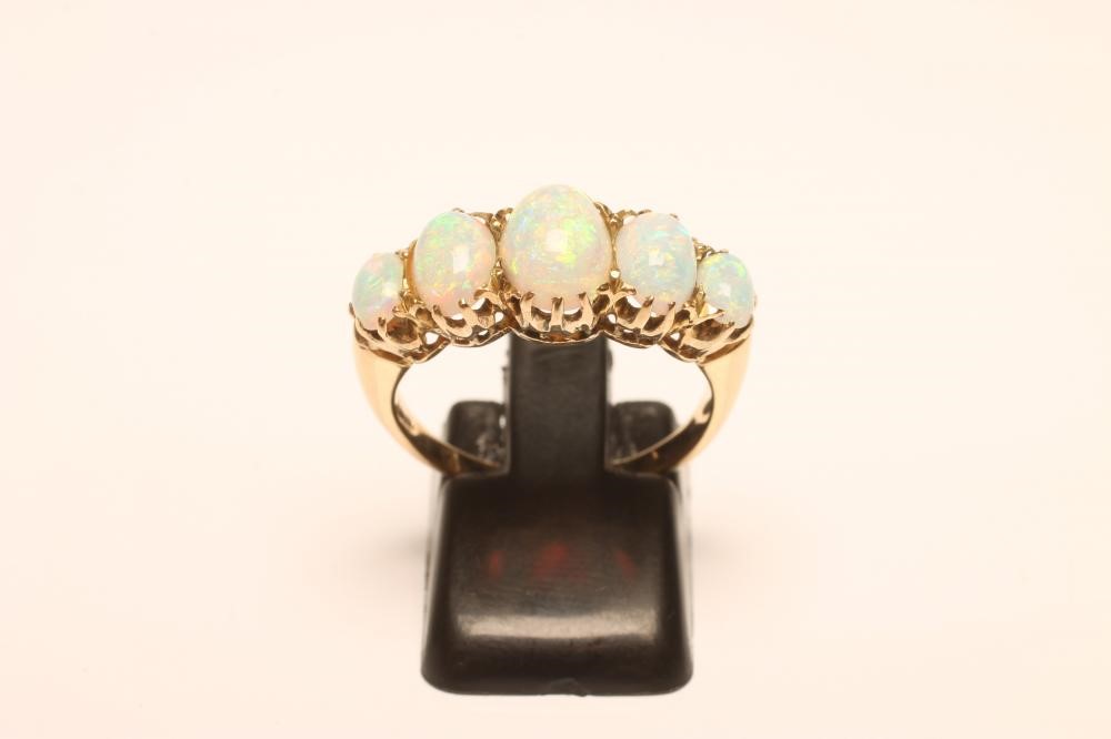 A FIVE STONE OPAL RING Image