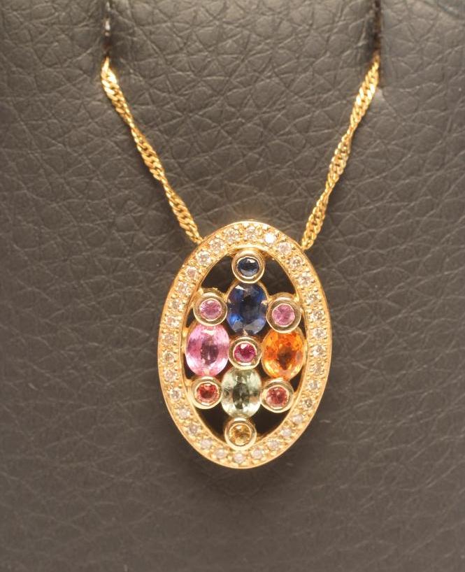 A MULTI GEM SET PENDANT Image