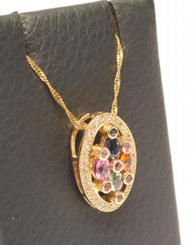 A MULTI GEM SET PENDANT Image