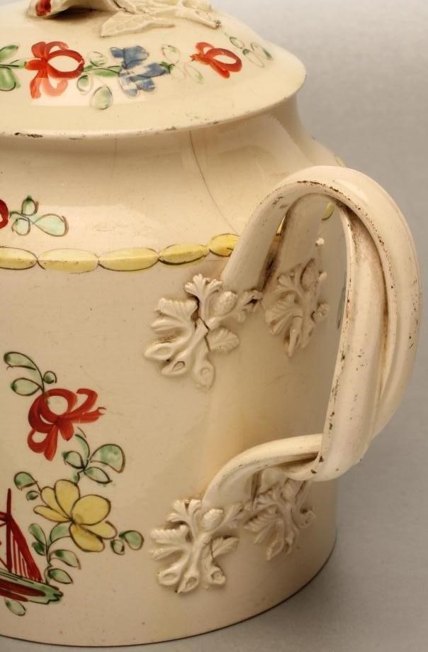 A CREAMWARE TEAPOT AND COVER Image