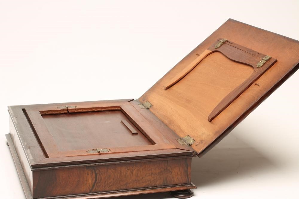 Timber Reading Box A rosewood reading/writing box | Hartleys Auctioneers & Valuers