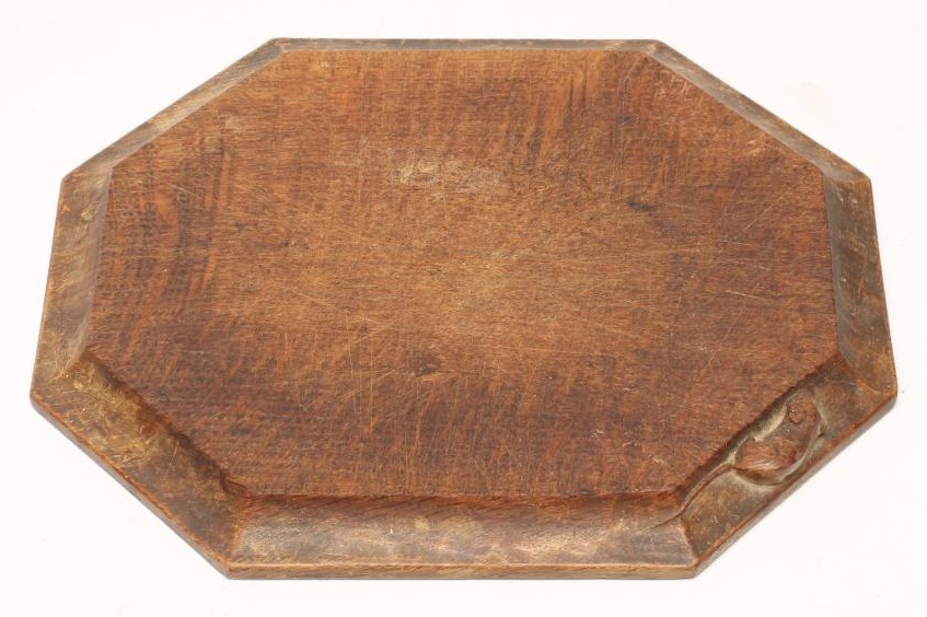 AN OAK BREAD BOARD by Robert Thompson of canted oblong form Image