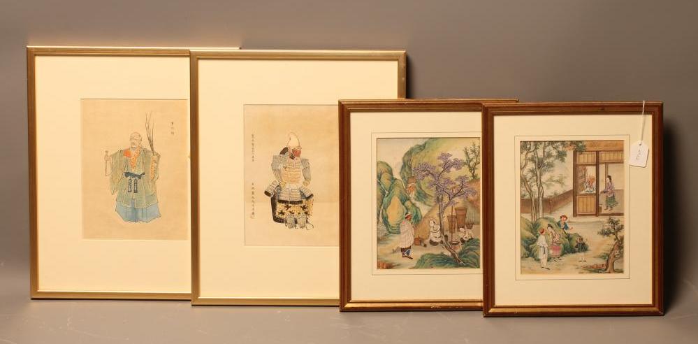 A PAIR OF CHINESE PAINTED SILK PICTURES Image