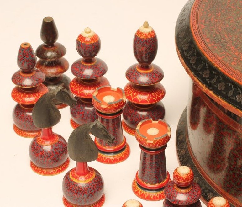 AN ISLAMIC MUSLIM WOOD CHESS SET Image