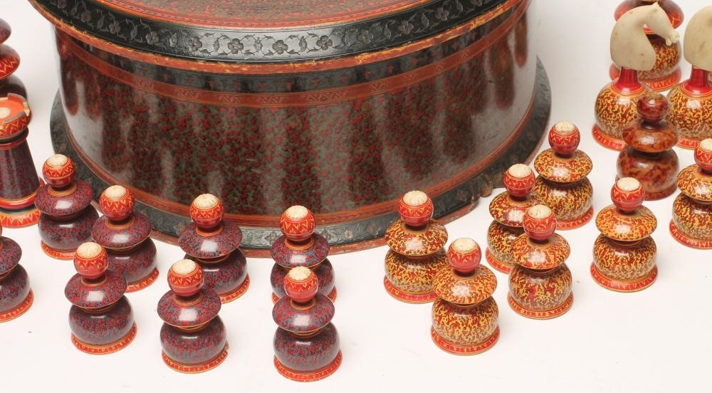 AN ISLAMIC MUSLIM WOOD CHESS SET Image