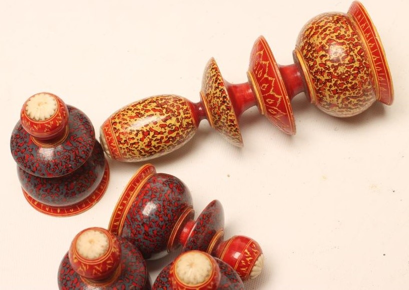 AN ISLAMIC MUSLIM WOOD CHESS SET Image