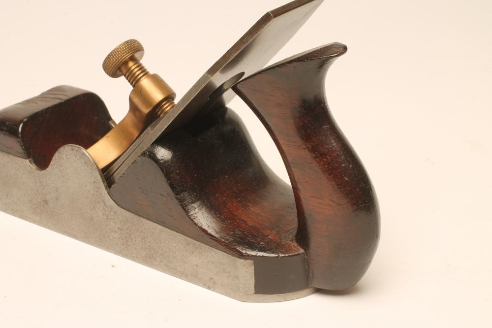 A STEWART SPIERS IRON AND ROSEWOOD HANDLED "INFRARED" SMOOTHING PLANE with brass clamp Image